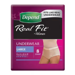 Depend Real Fit For Women Pants 7D Lge 8 pack