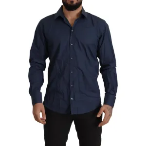 Dolce & Gabbana Elegant Slim Fit Blue Martini Dress Shirt