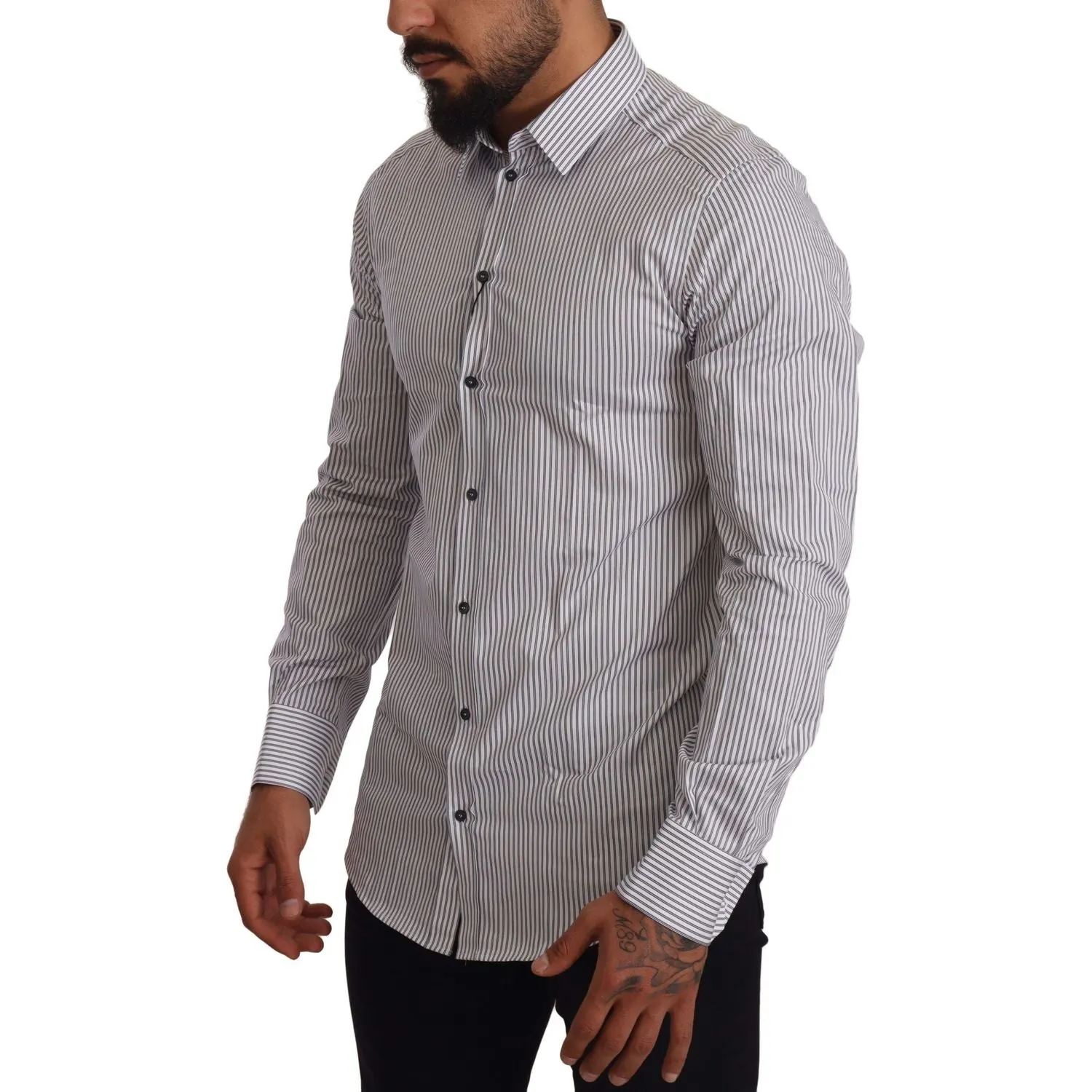 Dolce & Gabbana Elegant Slim Fit Striped Cotton Shirt