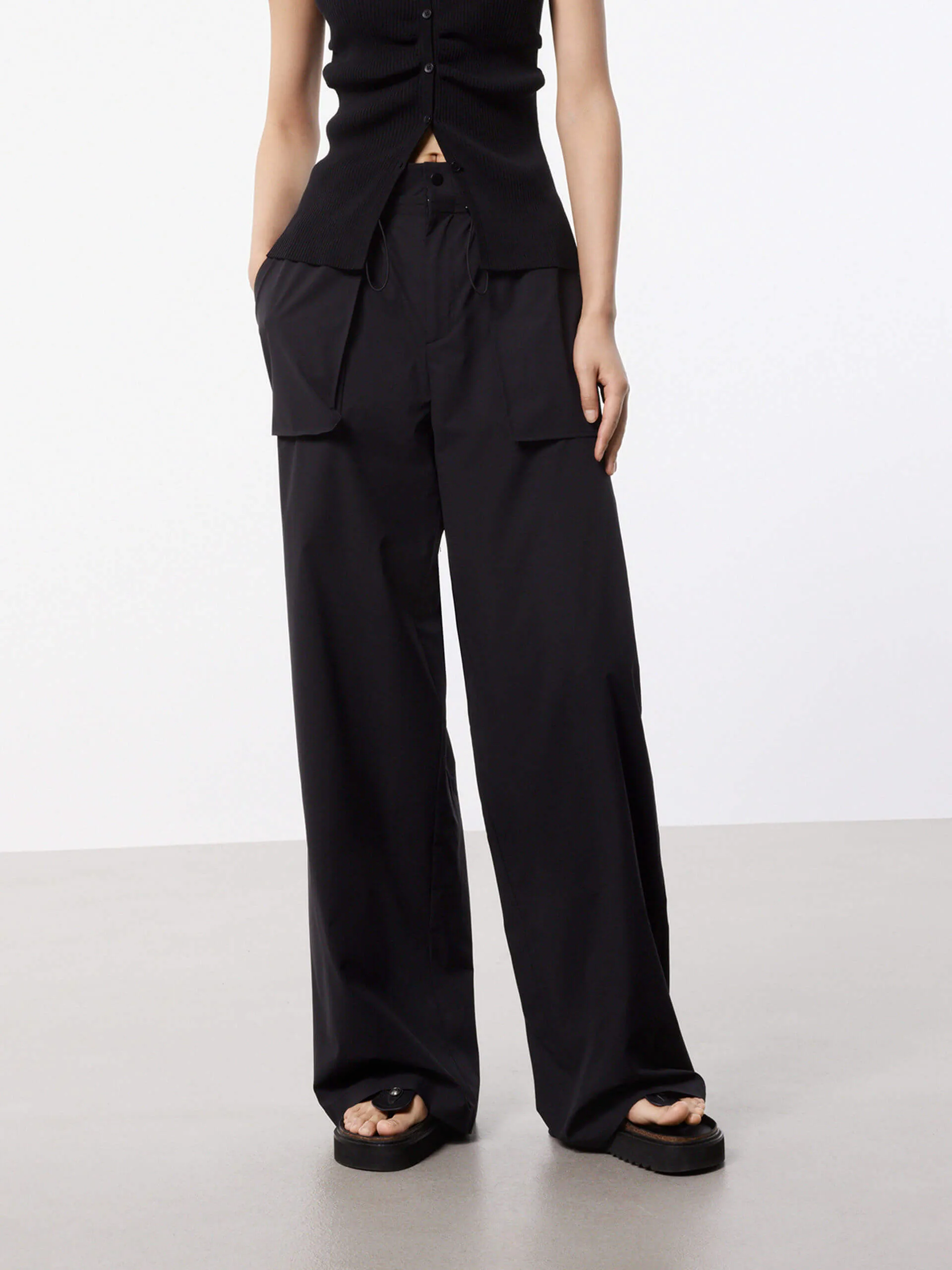 Drawstring Detail Pocket Pants