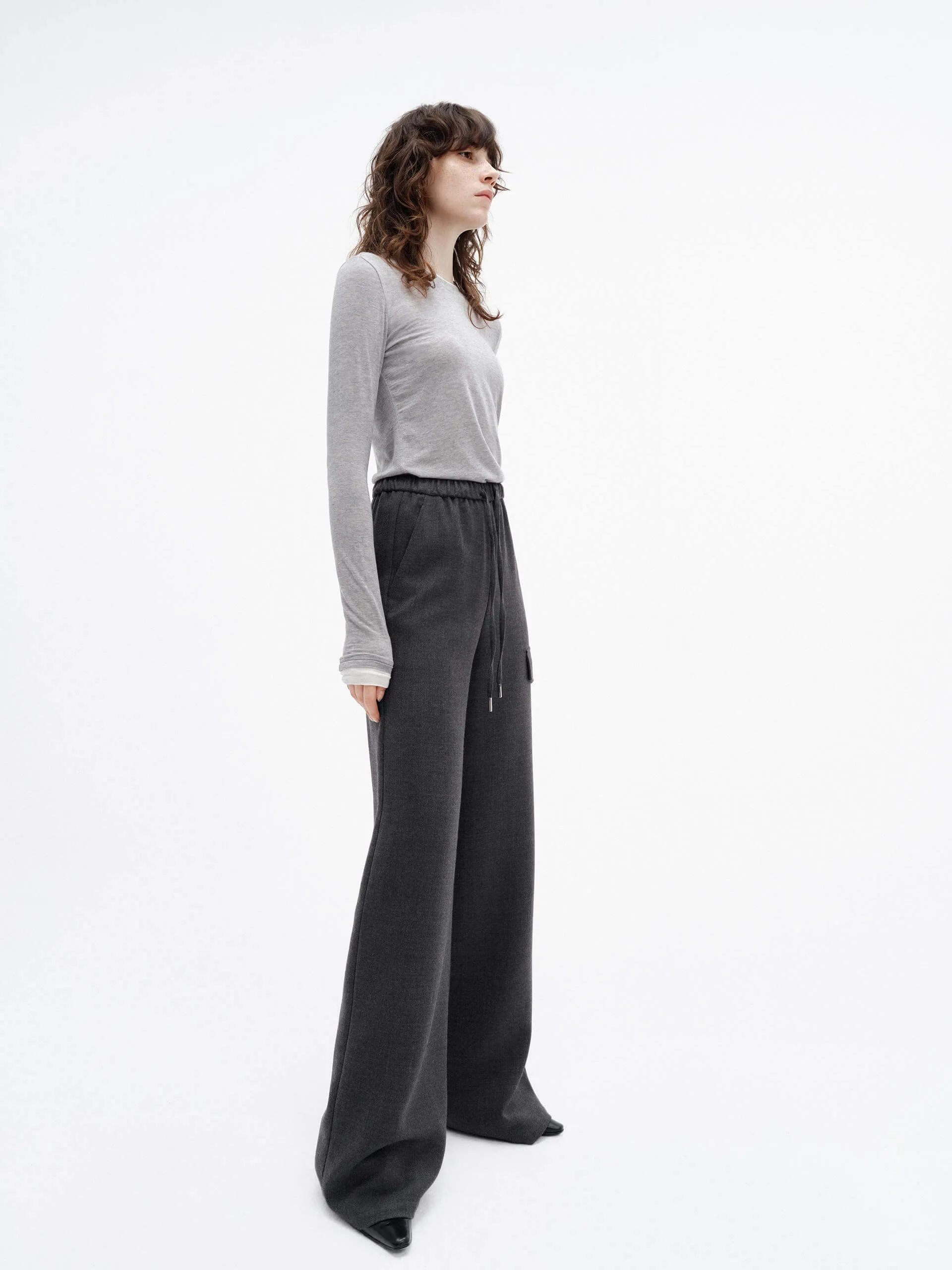 Drawstring Straight Leg Pants