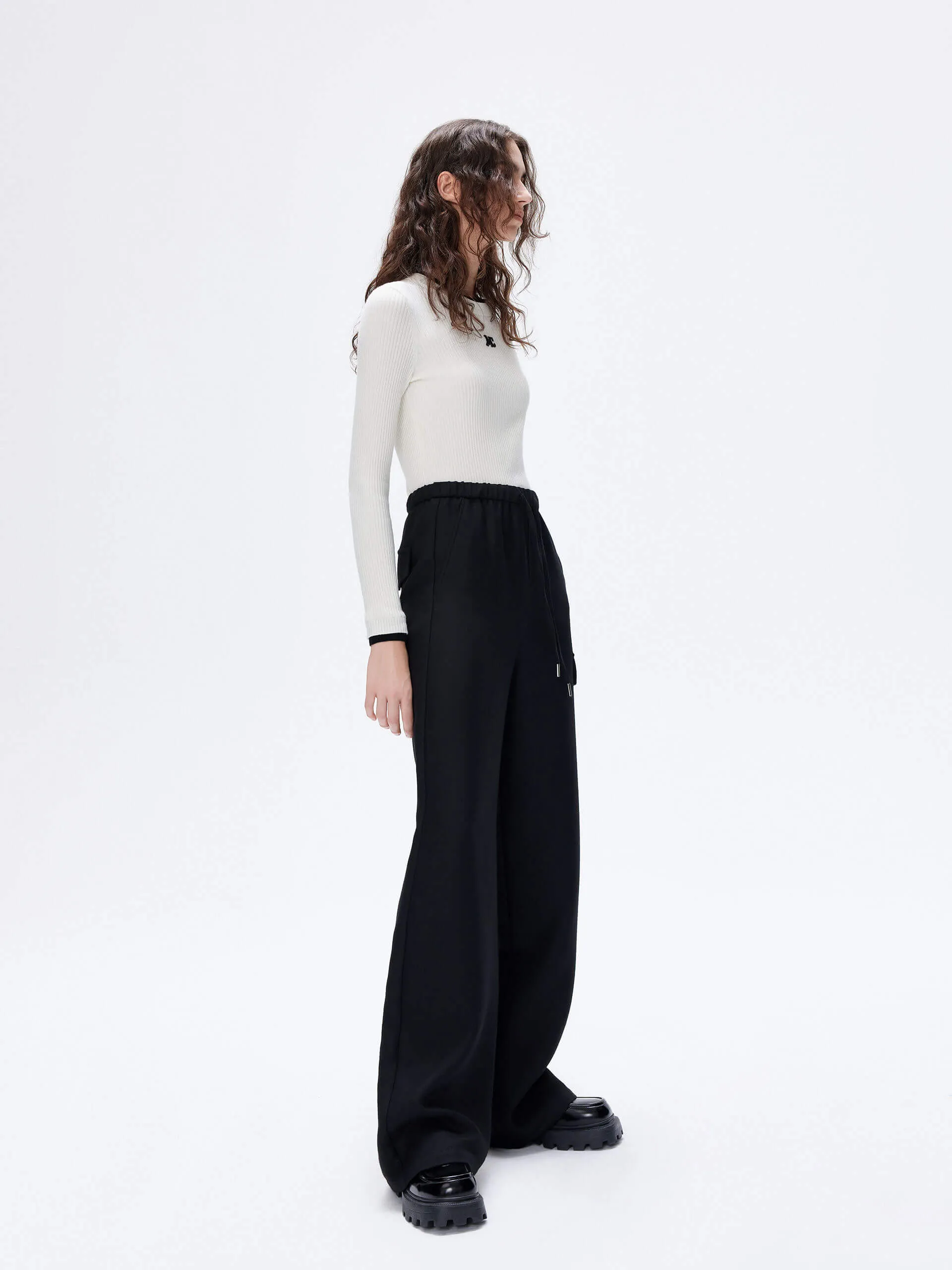 Drawstring Straight Leg Pants