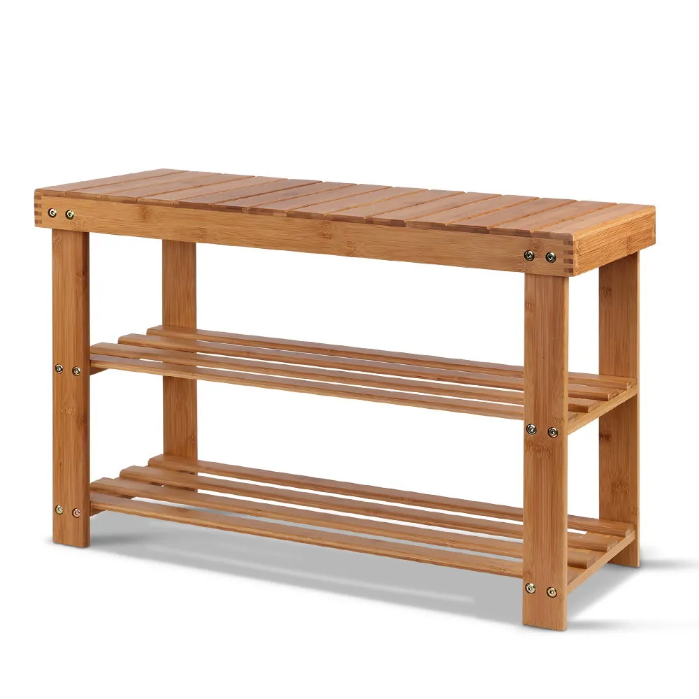 Eco-friendly Bamboo Shoe Rack Bench, 10 Pairs - Artiss