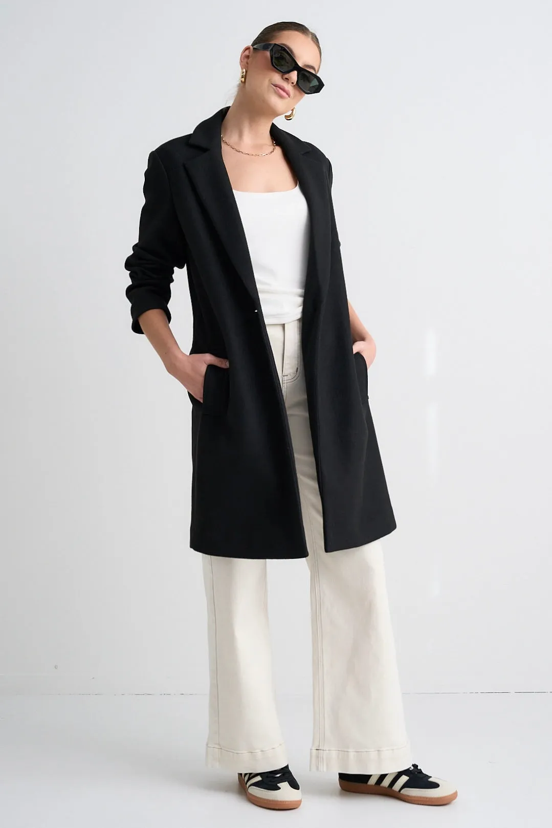 Edmonton Black Long Coat