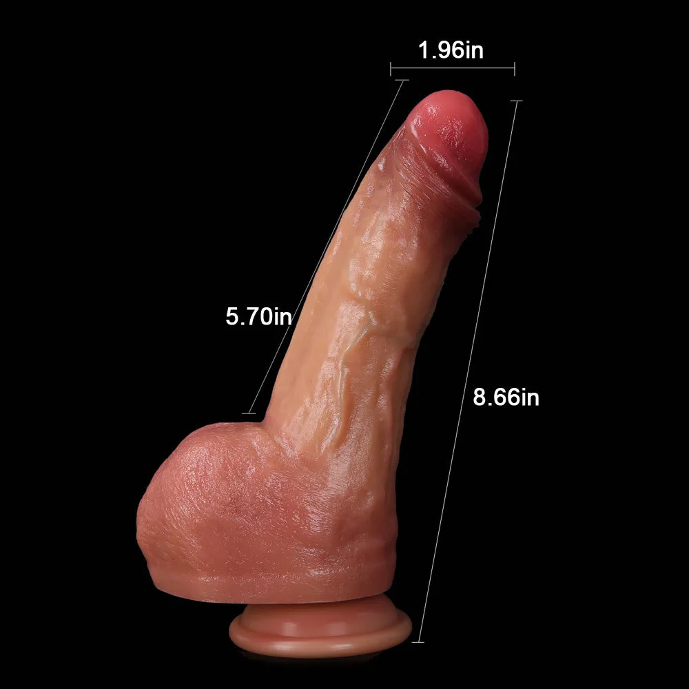 Ejaculation Fantasies - L107 Ultra Realistic Dual Density Liquid Silicone Squirting Dildo 8.6 Inch