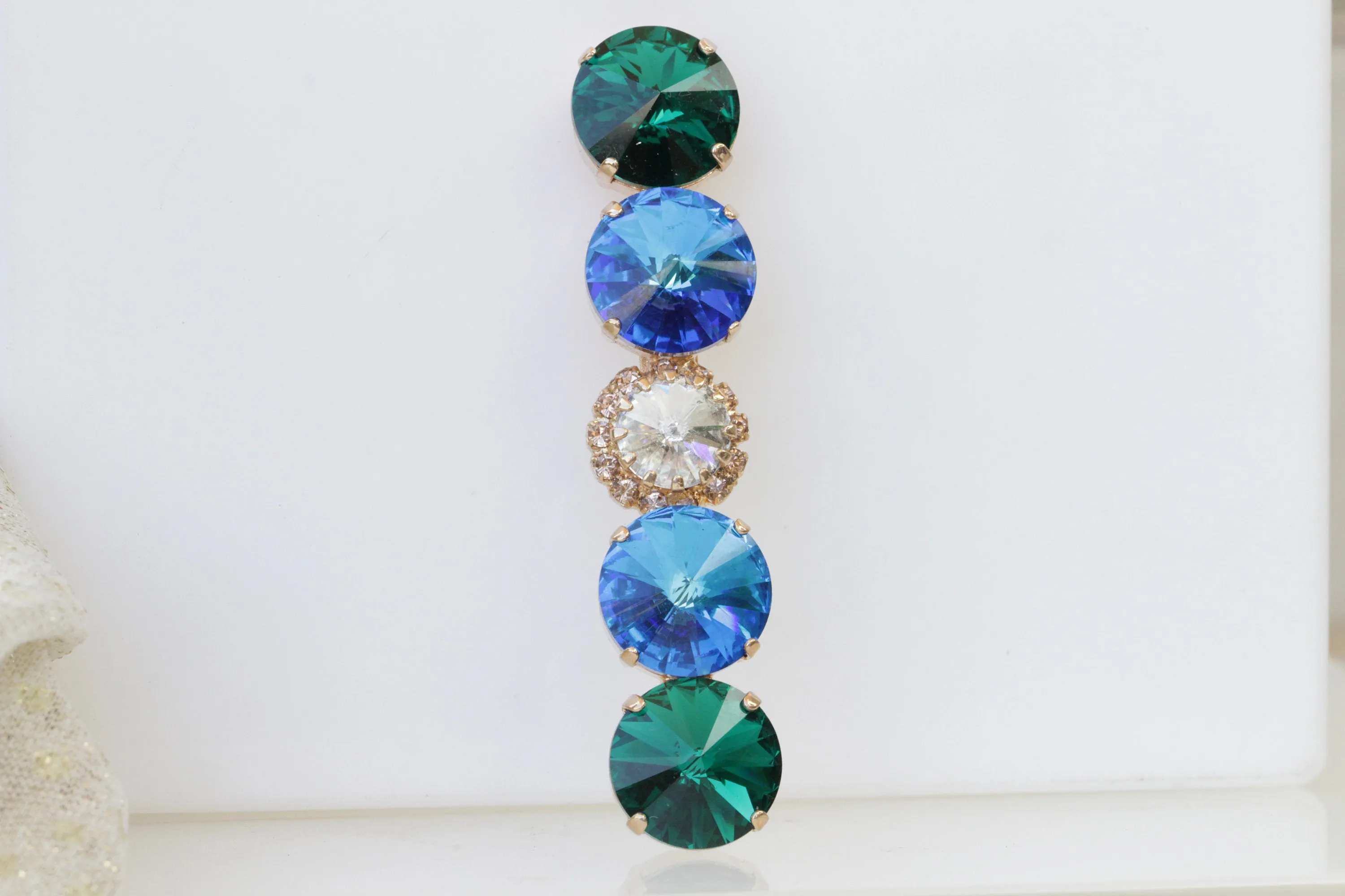 EMERALD BLUE BROOCH