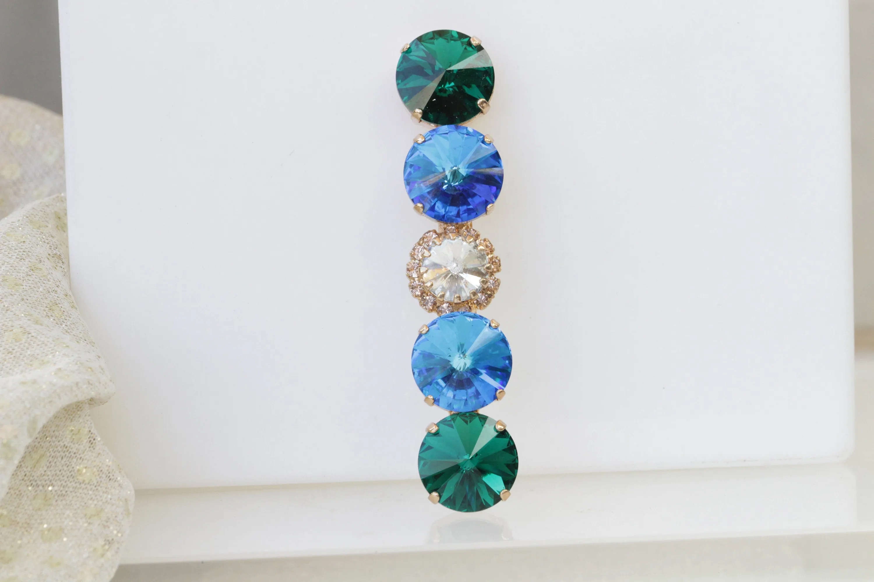 EMERALD BLUE BROOCH