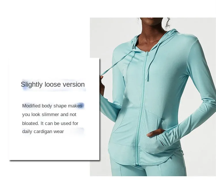 Energy Breathable Running Jacket Women Hoodie Sports Zipper Fitness Coat Gym Tops Long Sleeves Yoga Shirts Sportswear Stretch