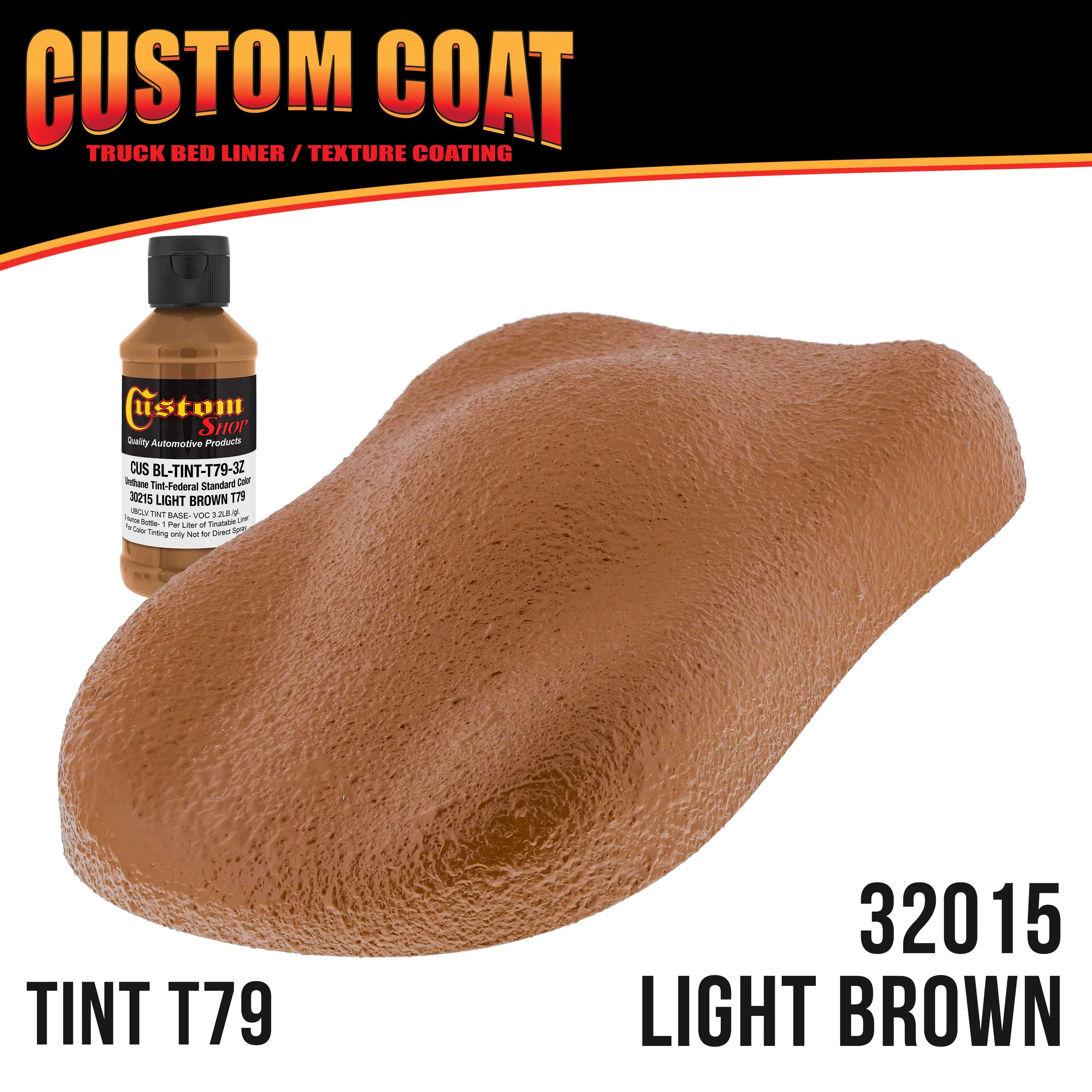 Federal Standard Color #30215 Light Brown T79 Urethane Spray-On Truck Bed Liner, 2 Quart Kit with Spray Gun & Regulator - Textured Protective Coating