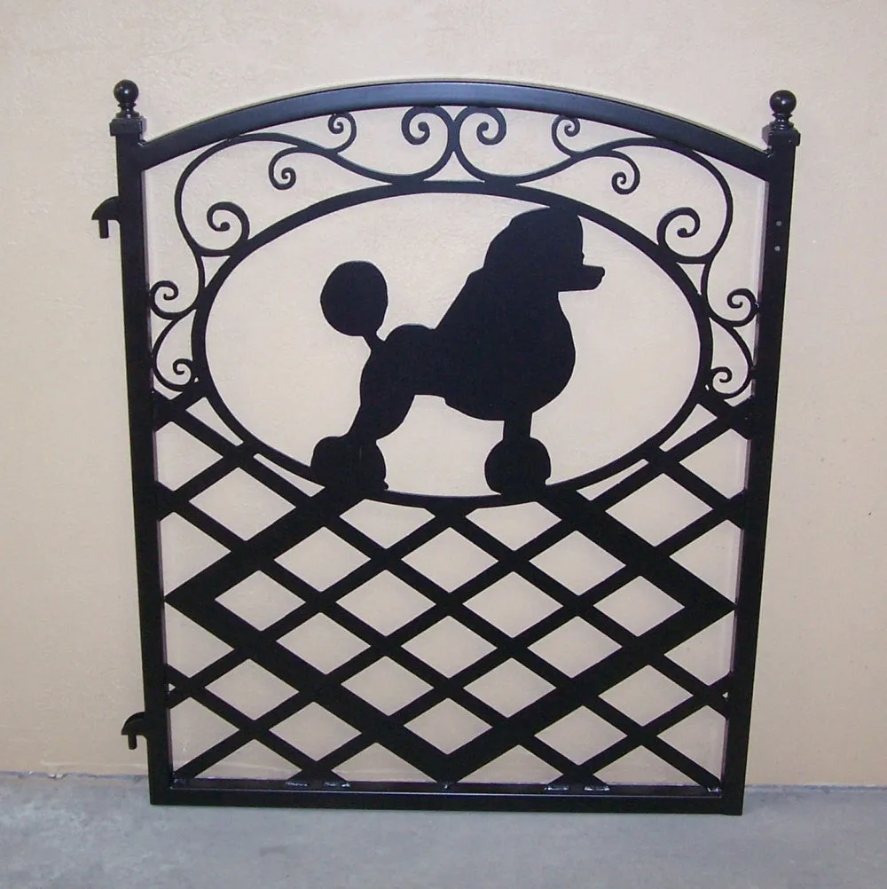 Fence Gate Ornamental Iron Poodle Silhouette