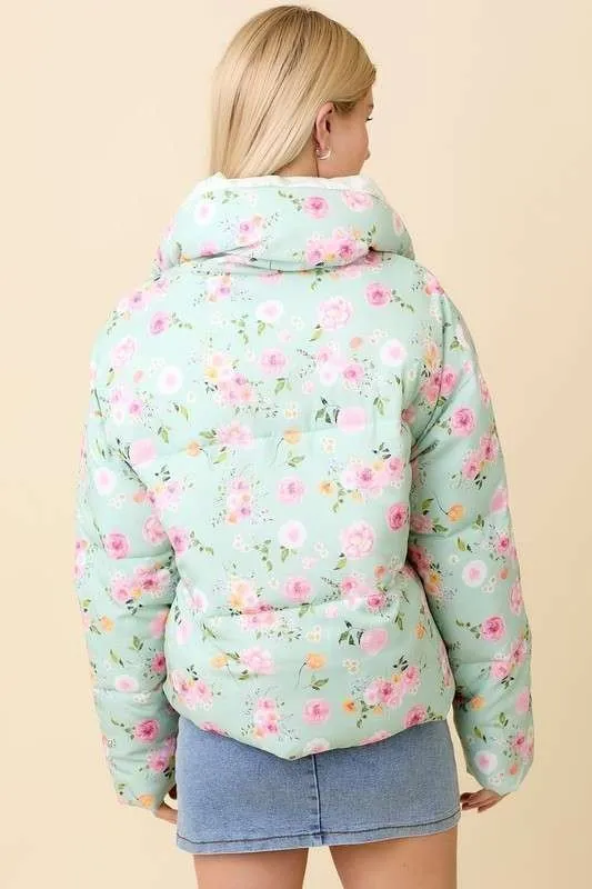 Floral Printed Puffer Jacket