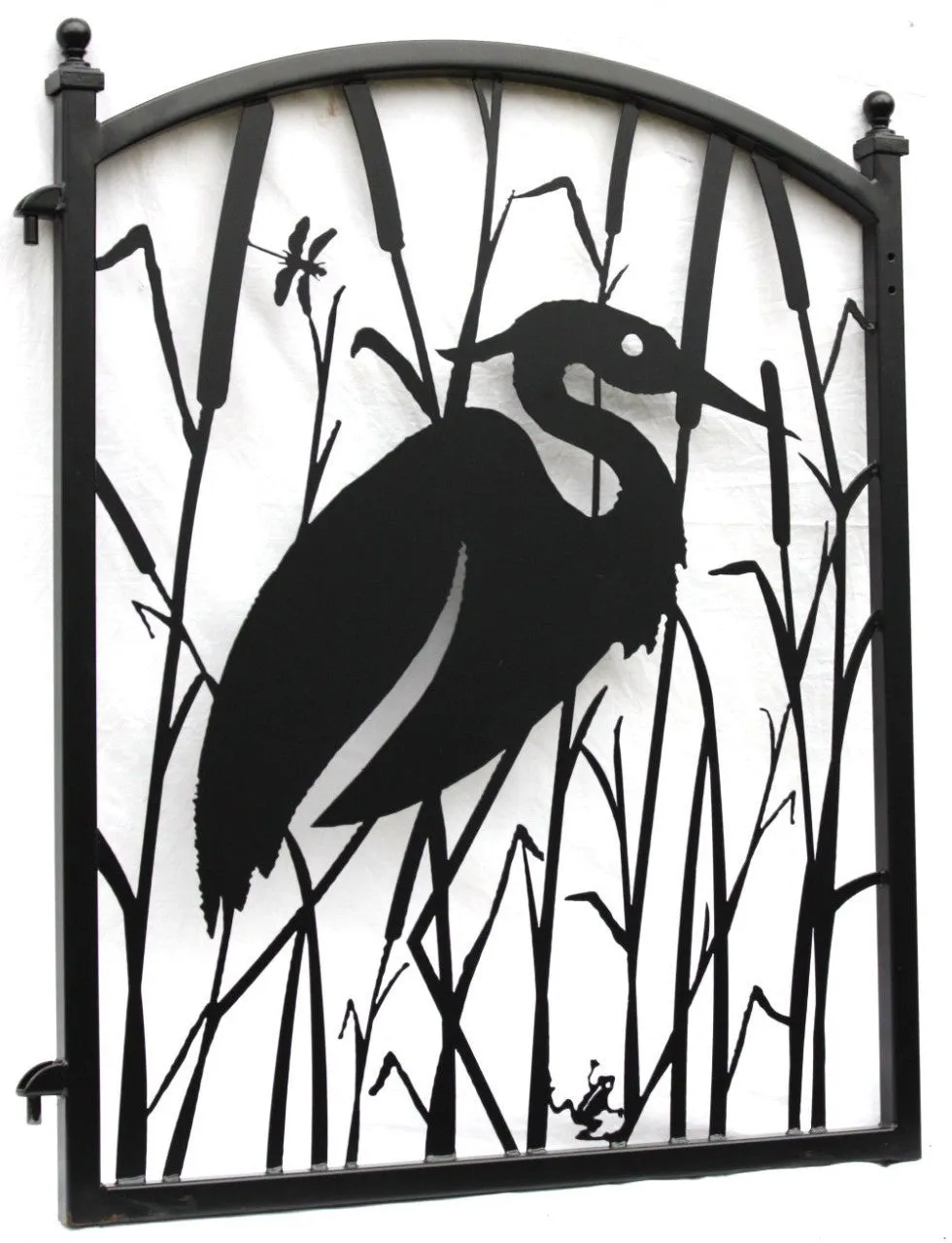 Garden Fence Gate Heron Metal Art Ornamental Iron