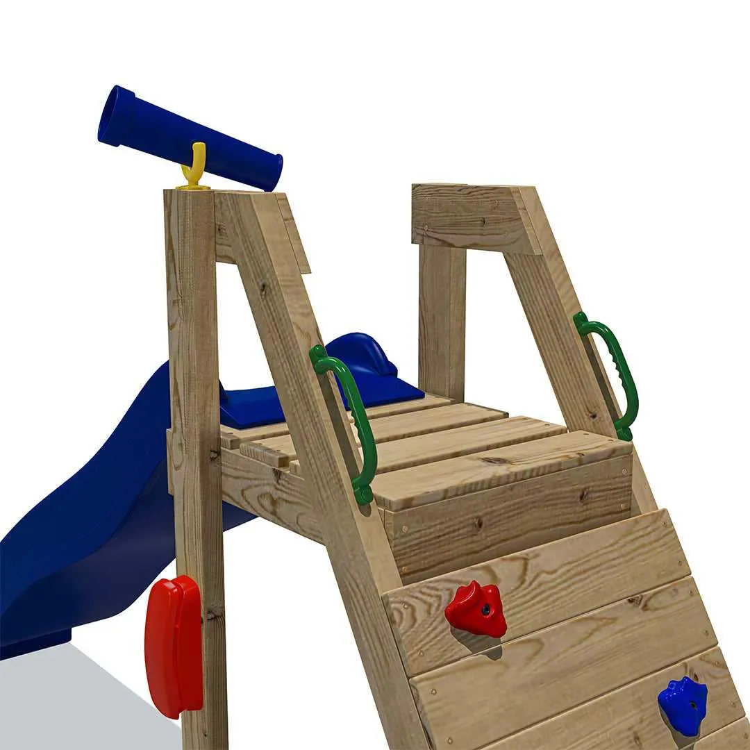 Go Wild Kids 8ft Freestanding Climb & Slide With Platform & Telescope