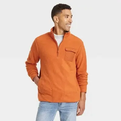 Goodfellow & Co Men's Half Length Zipper Sweatshirts Kangaroo Pocket Heavyweight