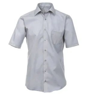 Grey Poplin Short Sleeve Dress Shirt