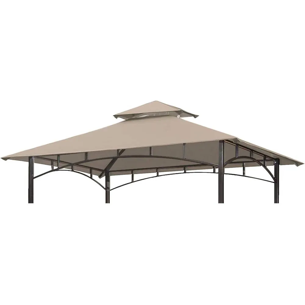 Grill Gazebo Replacement Canopy Roof, 5' x 8' Outdoor BBQ Gazebo Canopy Top Cover, Double Tired Grill Shelter Cover with Durable Polyester Fabric