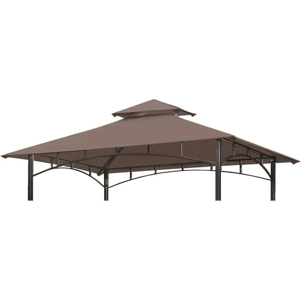 Grill Gazebo Replacement Canopy Roof, 5' x 8' Outdoor BBQ Gazebo Canopy Top Cover, Double Tired Grill Shelter Cover with Durable Polyester Fabric