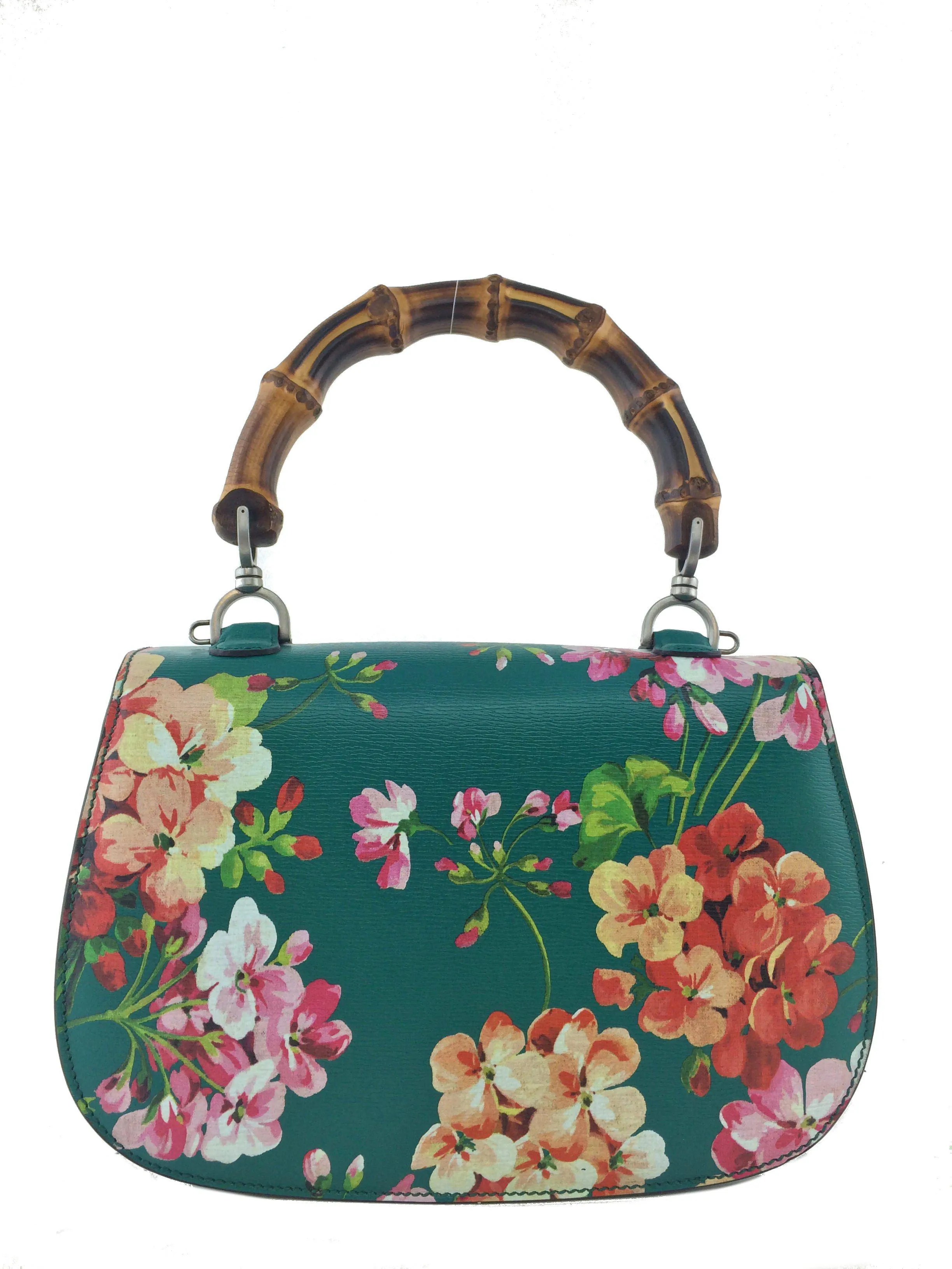 Gucci Bamboo Classic Blooms Small Top Handle Bag