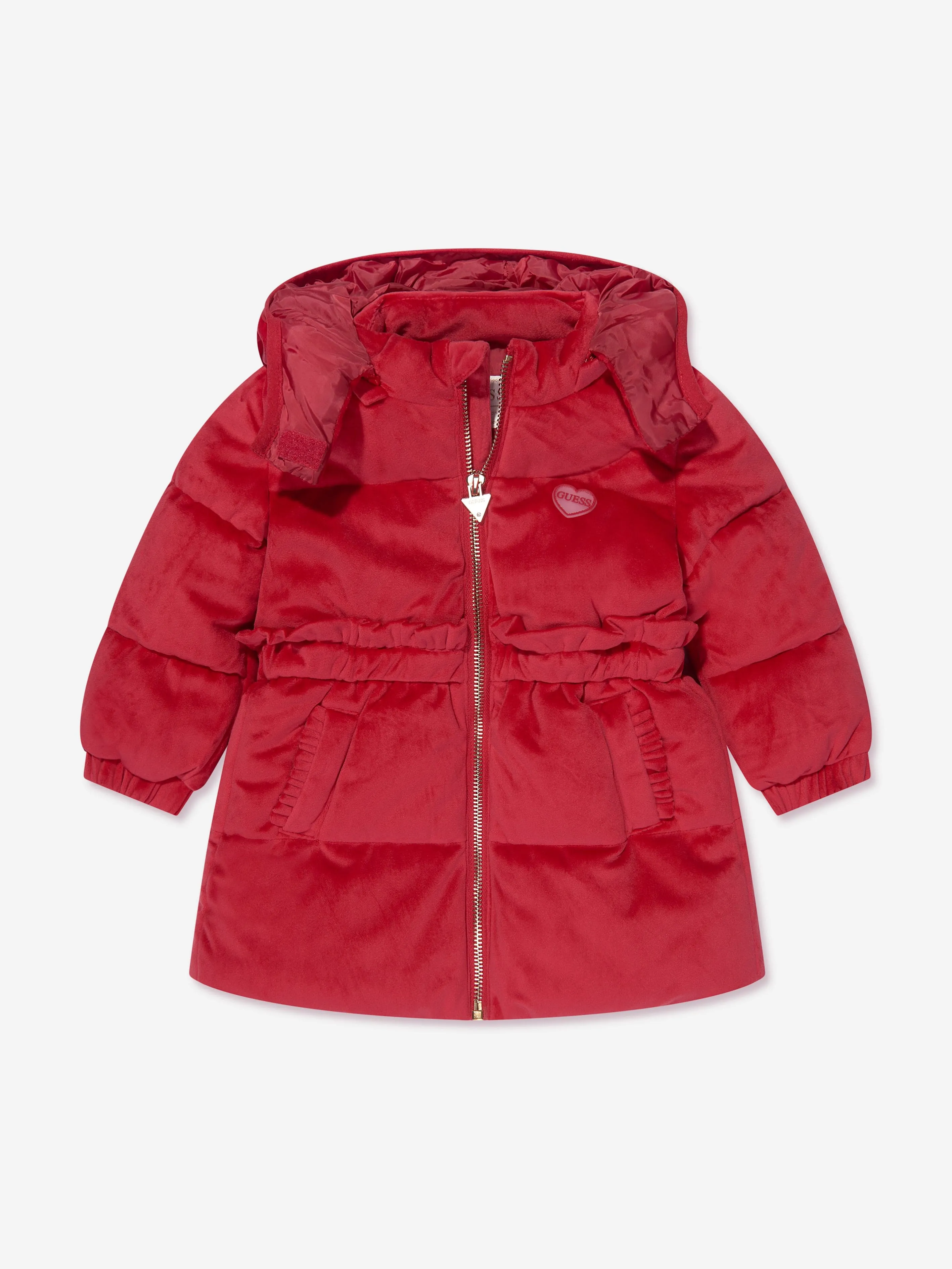 Guess Baby Girls Puffer Jacket in Red