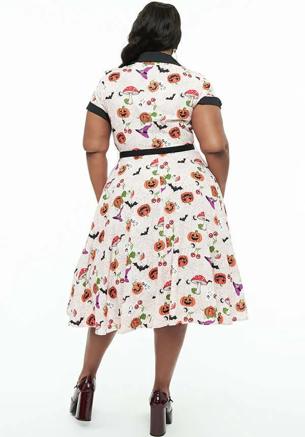 Halloween Print Belted | SWING SHIRT DRESS