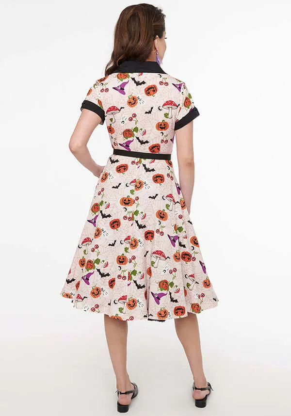 Halloween Print Belted | SWING SHIRT DRESS