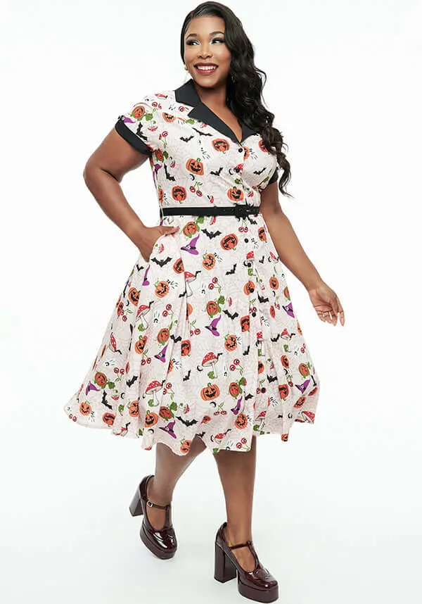 Halloween Print Belted | SWING SHIRT DRESS