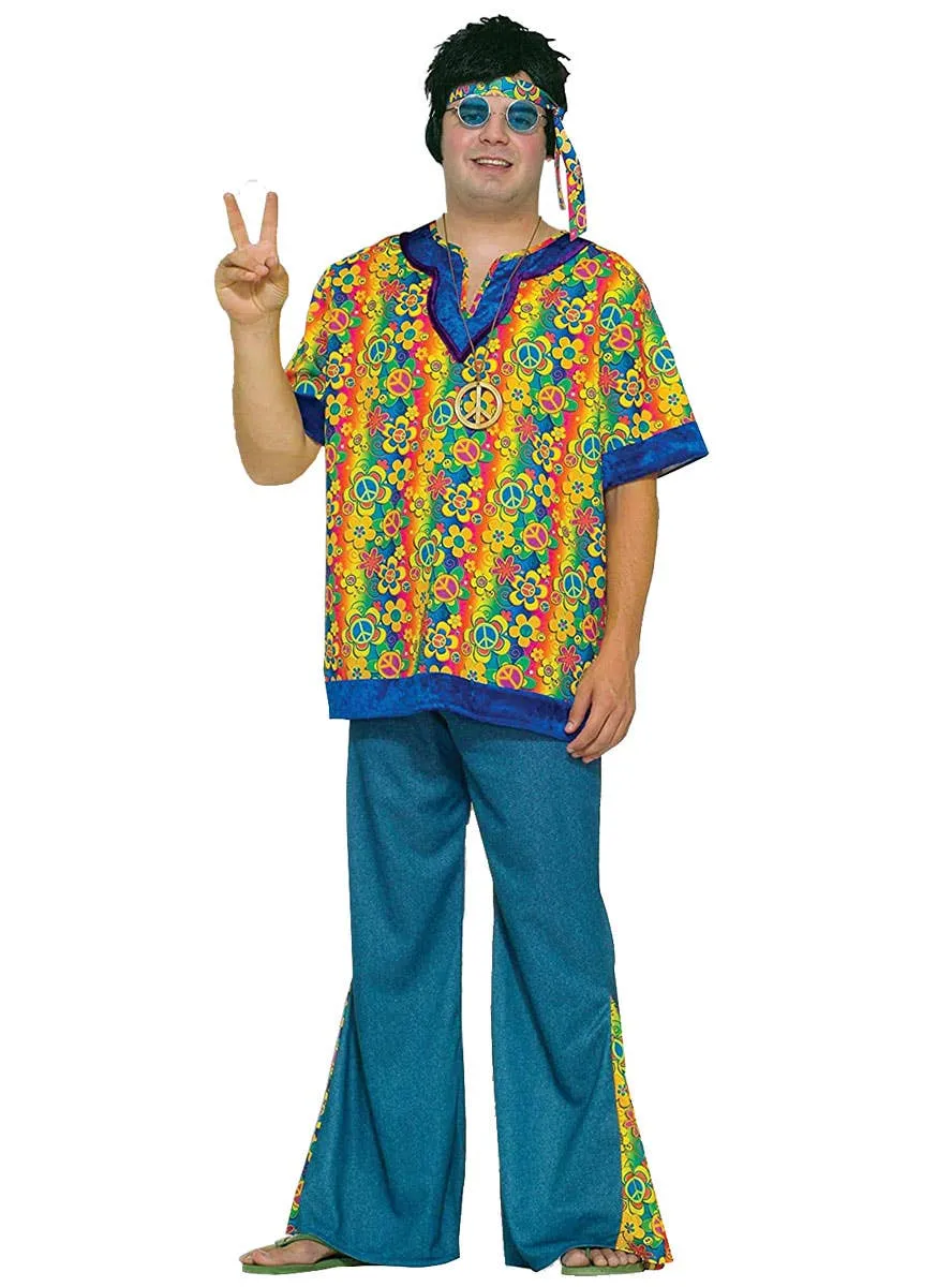 Hippie Dude Plus Size Mens 70s Costume