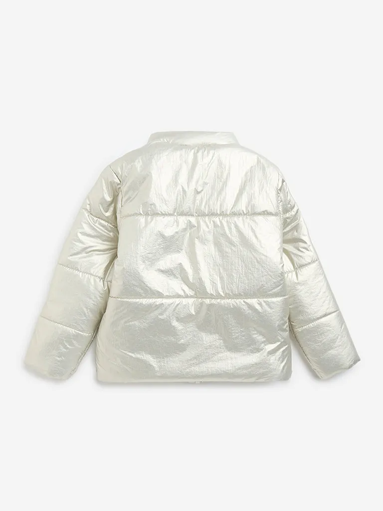 HOP Kids Light Gold Quilted Puffer Jacket