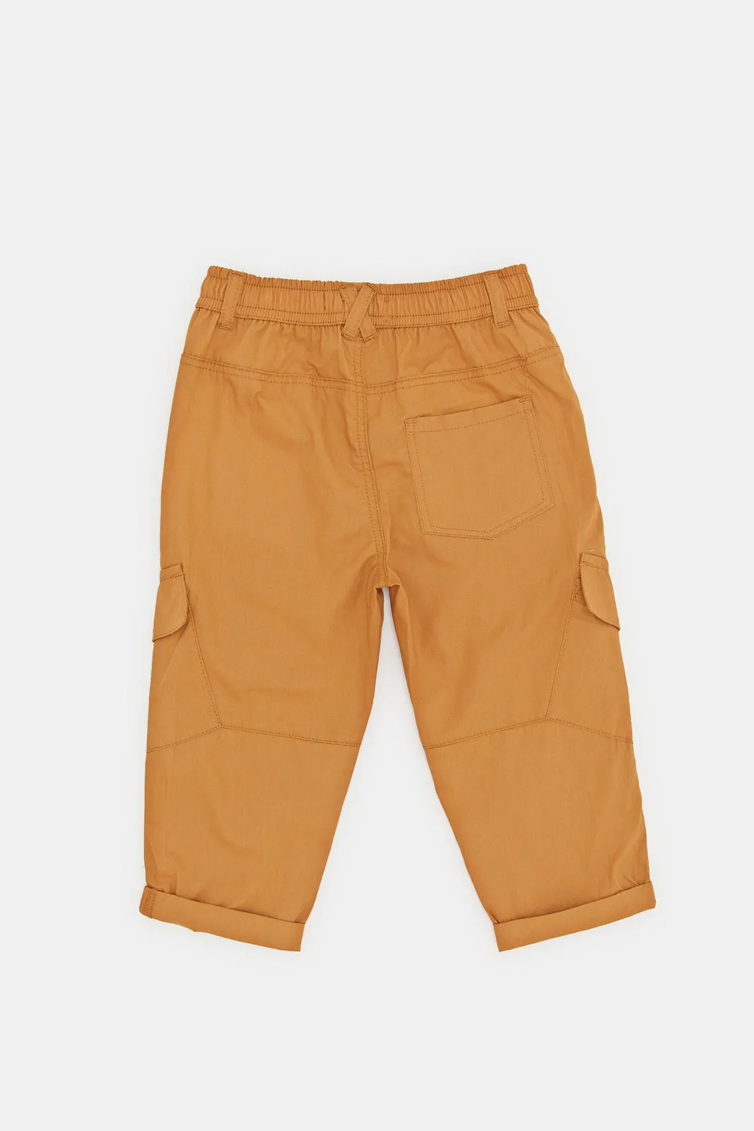 Infant Boys Brown Cargo Pull On Pants