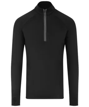 Jet Black - Cool Flex long half-zip top