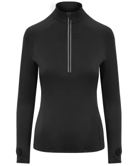 Jet Black - Women's Cool Flex long half-zip top