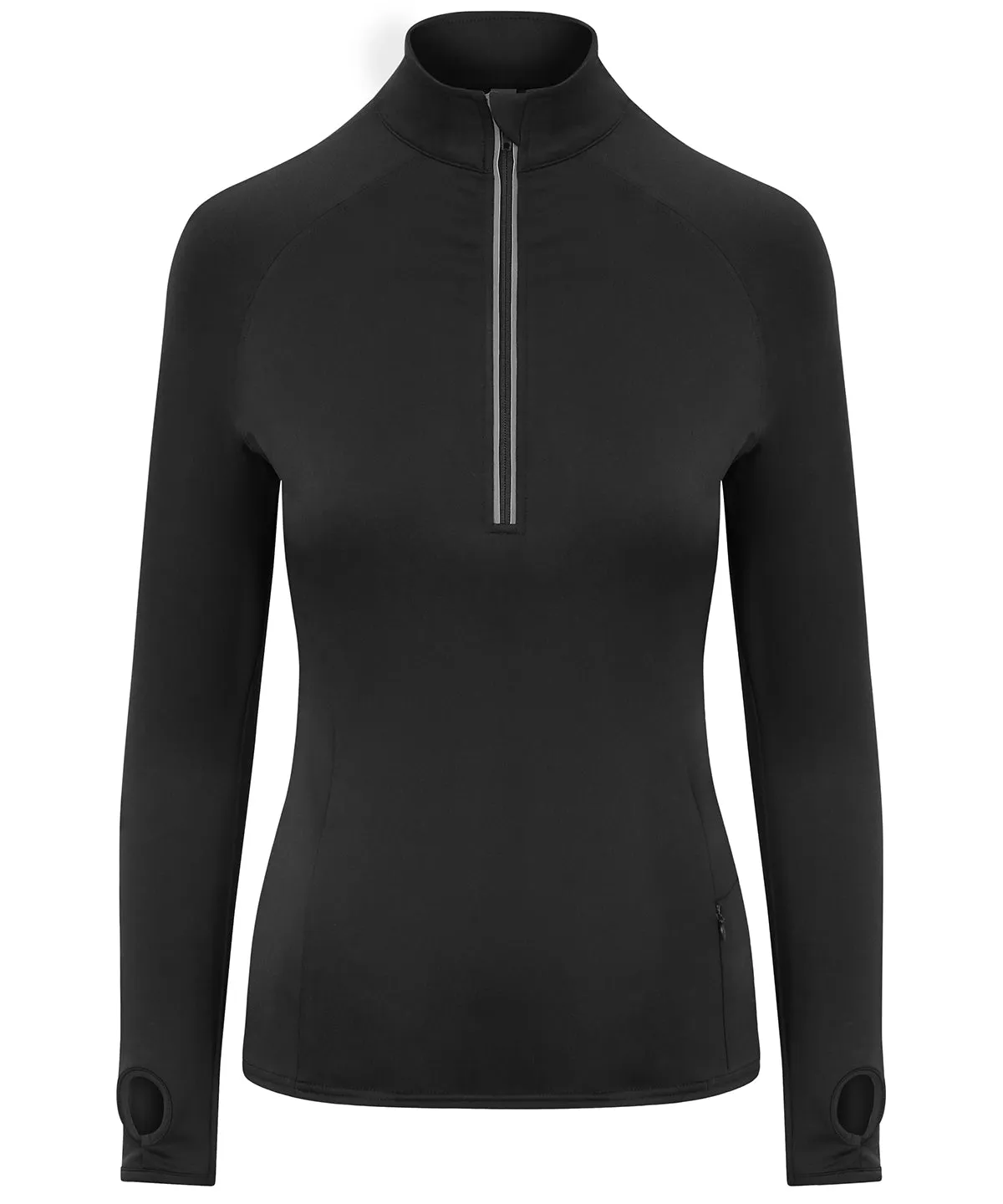 Jet Black - Women's Cool Flex long half-zip top