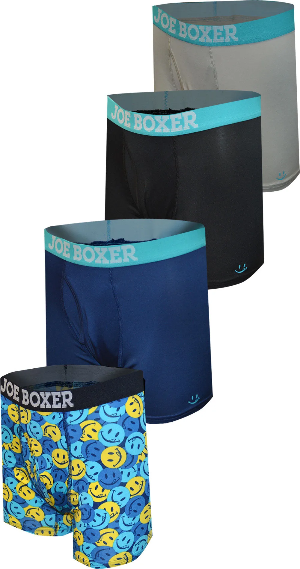 Joe Boxer Iconic Performance Fabric 4 Pack Boxer Briefs