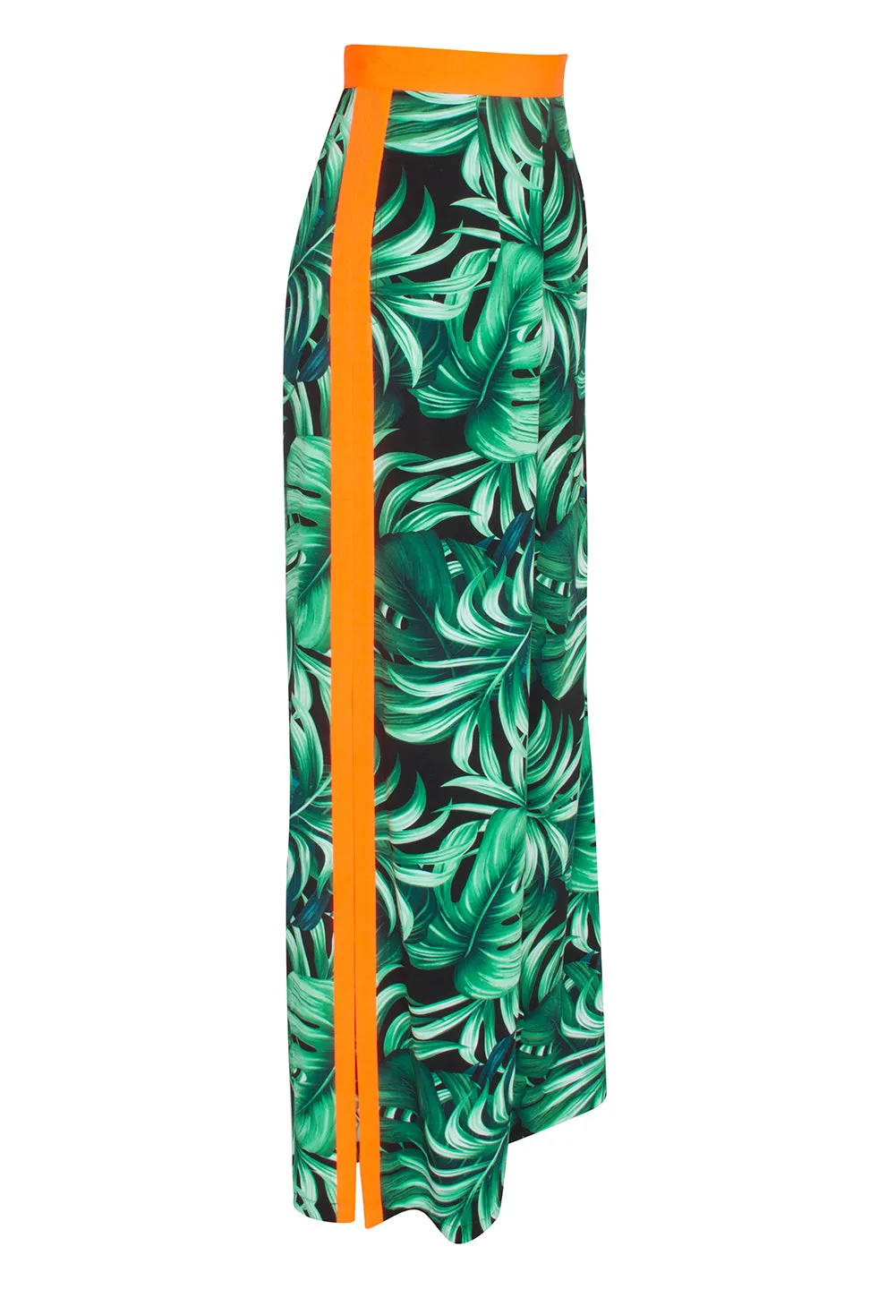 Jungle - Monstera Black / Green Pants (Neon Orange)