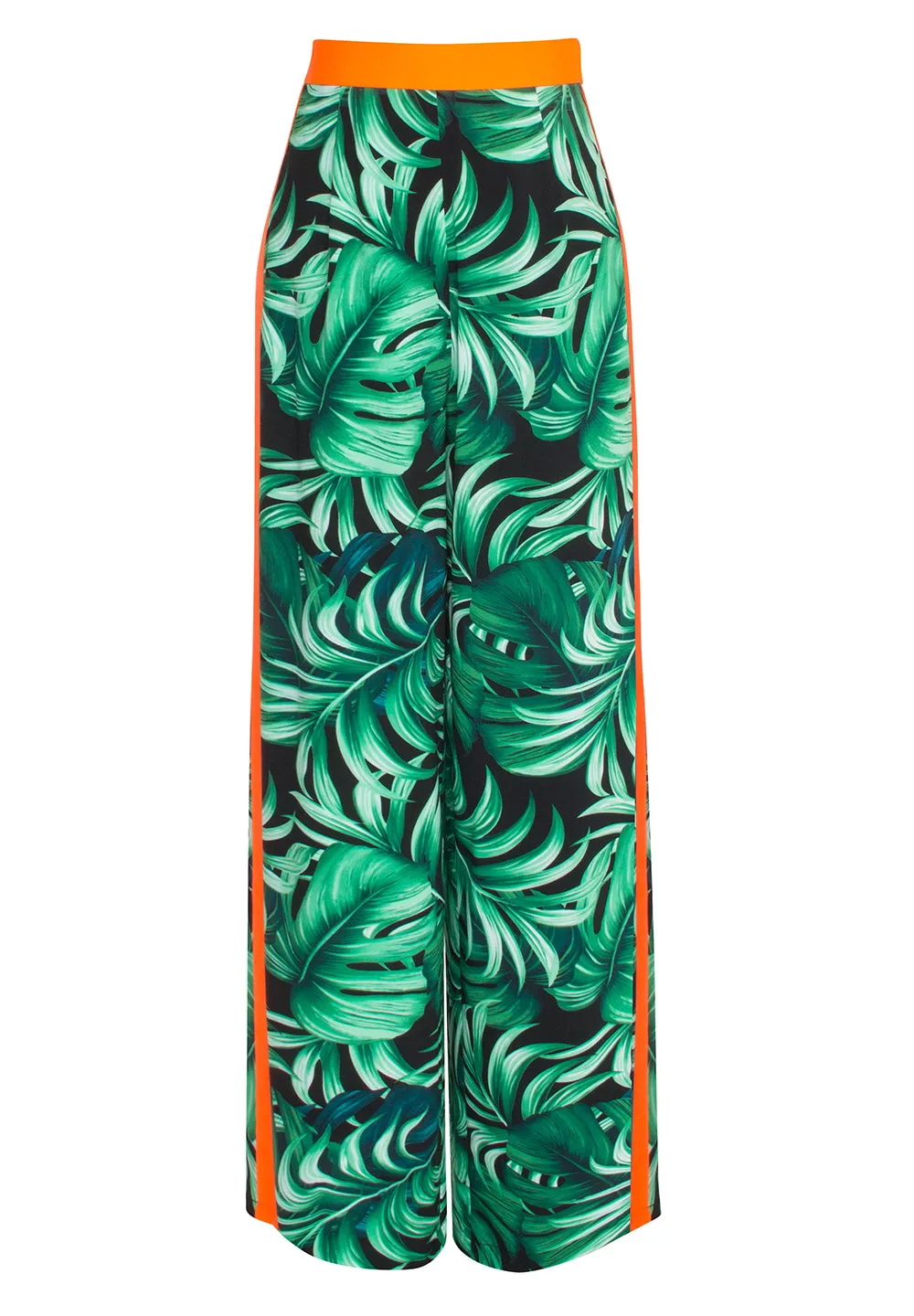 Jungle - Monstera Black / Green Pants (Neon Orange)