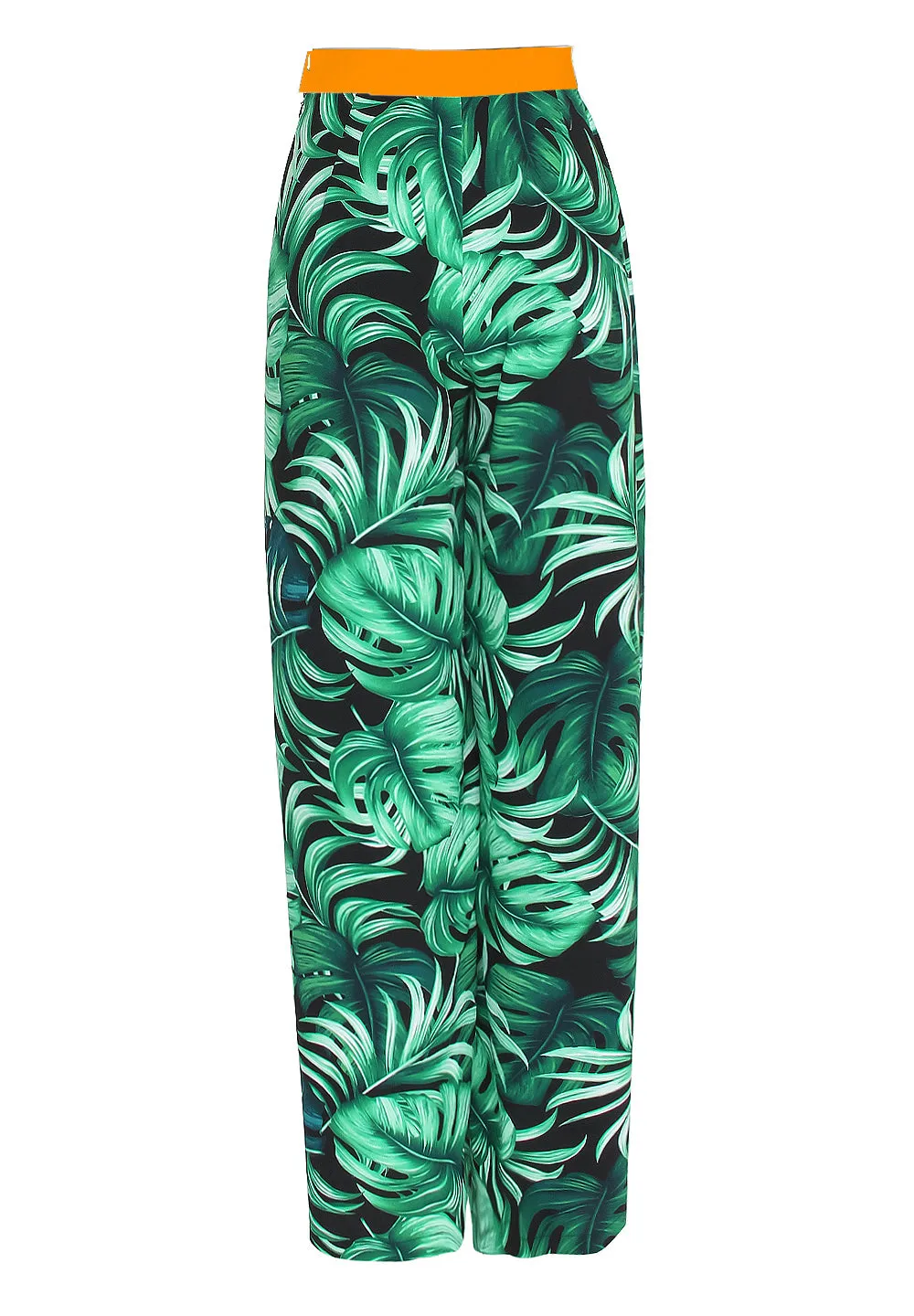 Jungle - Monstera Black / Green Pants (Neon Orange)