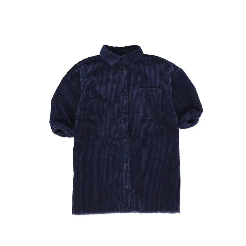 Kin and Kin Blue Corduroy Shirt Dress