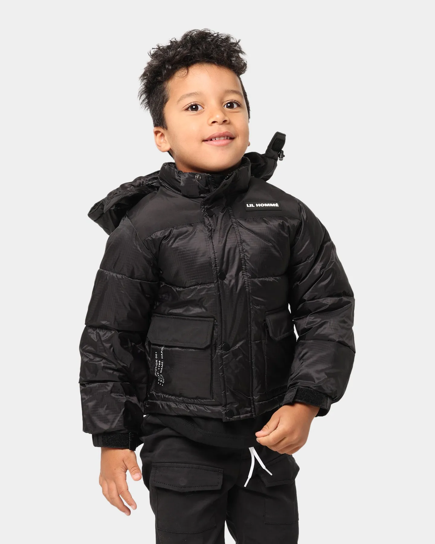 Lil Homme Kid's Roadman Puffer Jacket Black