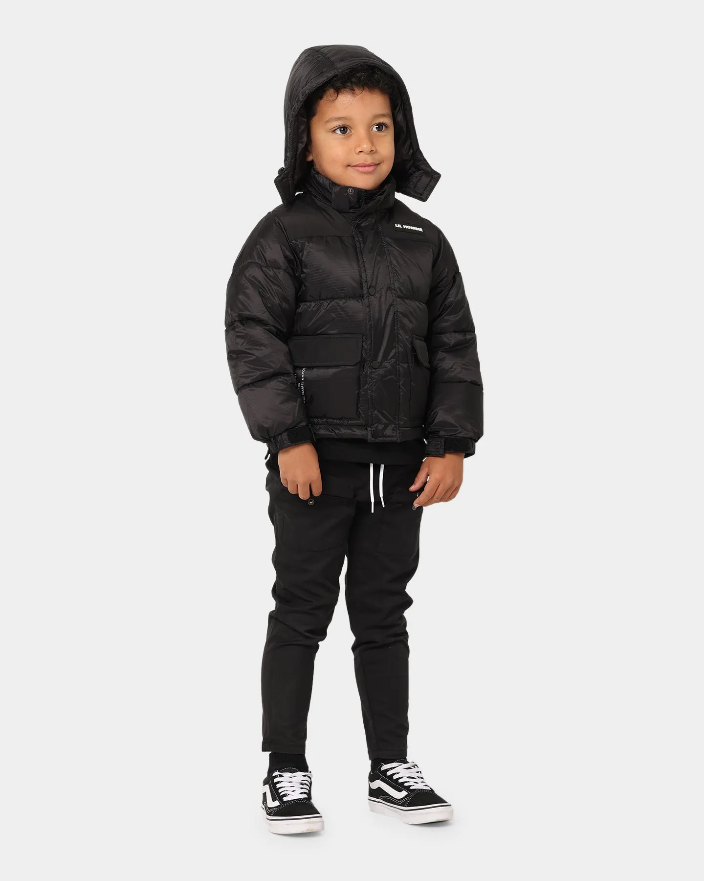 Lil Homme Kid's Roadman Puffer Jacket Black