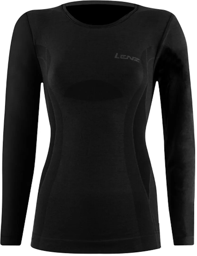 Long sleeve Lenz 6.0 Merino Round Neck for women, black