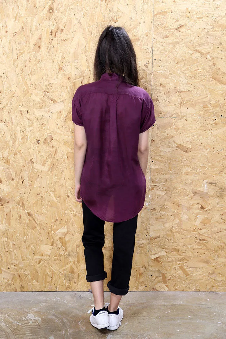 LOOT LABEL 90s Burgundy Silk Shirt