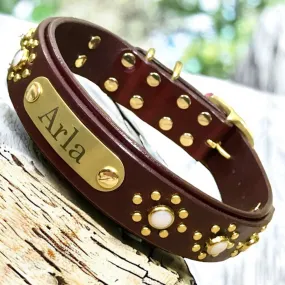 Lumen Leather Dog Collar