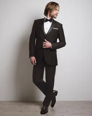 LUXE Faille Black Harmony 100% Wool Boys Slim Fit Tuxedo