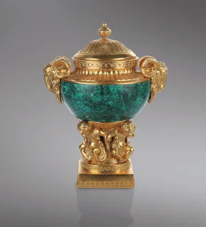 Malachite Urn in Gilded Bronze