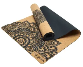 Mandala Cork Yoga Mat with Carrying Strap