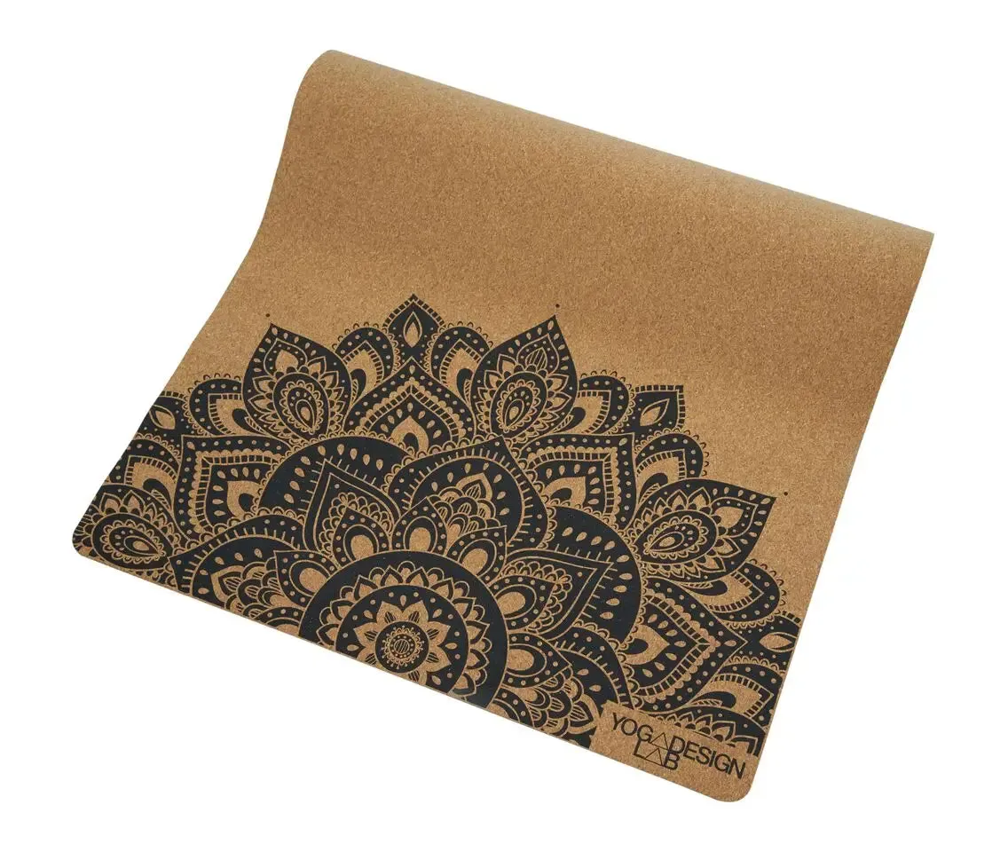 Mandala Cork Yoga Mat with Carrying Strap