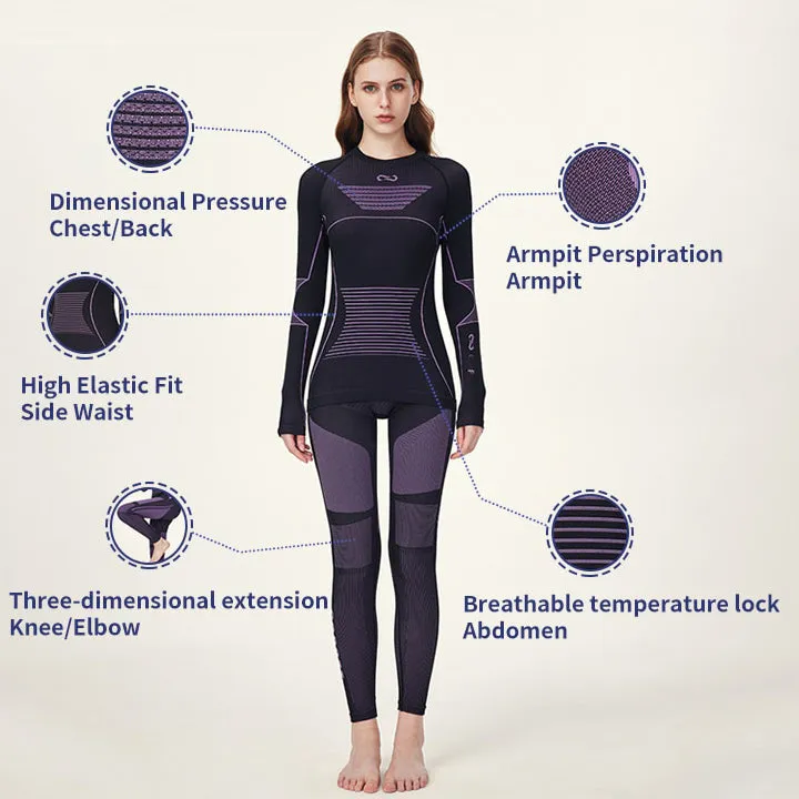 Men Women Ski Thermal Underwear Sets Sports Quick Dry Tracksuit