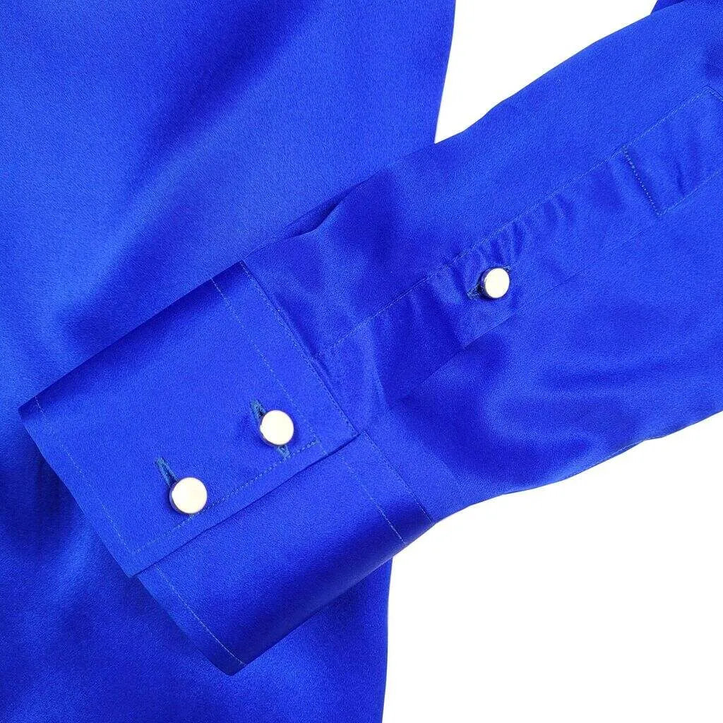 Men's Blue Silk Shirt