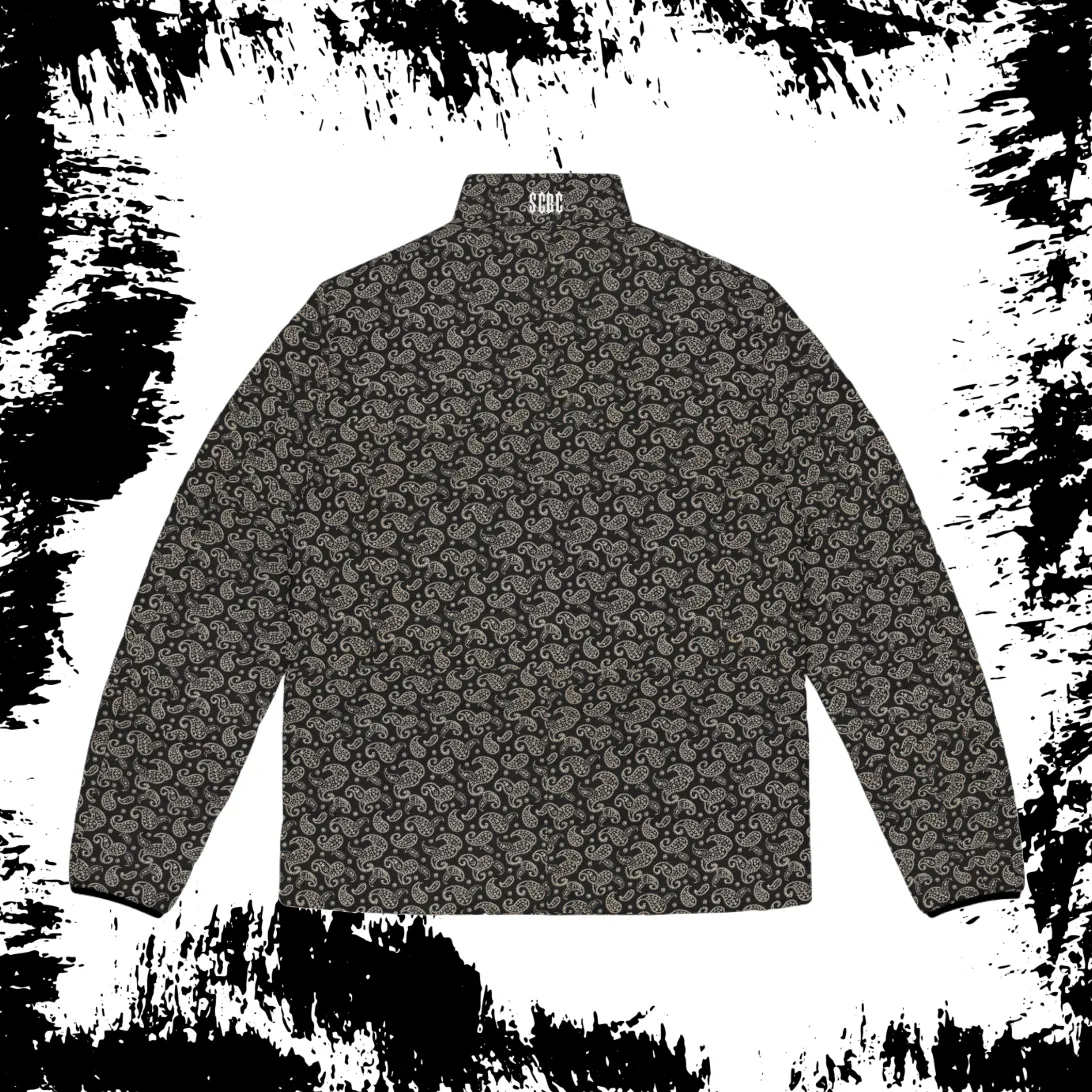 Men's SCBC "Paisley Bro" Puffer Jacket (AOP). Puffer Jacket, Spring, Mens Clothes, Warm Jacket, Lightweight, Paisley Print, Graphic Design.