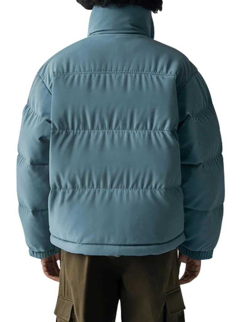 Men's Sleek Blue Puffer Jacket